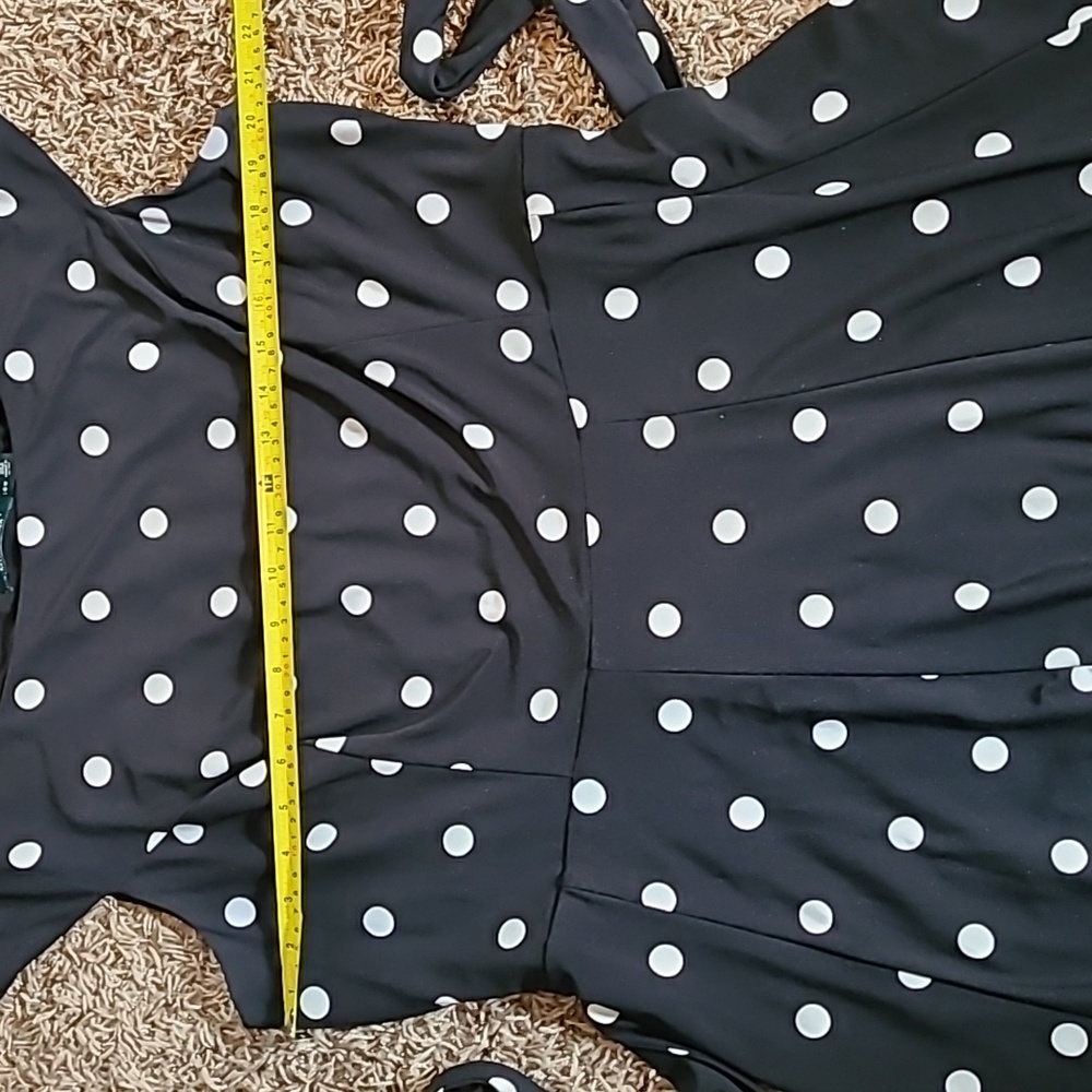 Ralph Lauren super cute polka dot dress with belt, 16w, a-line - Picture 10 of 11